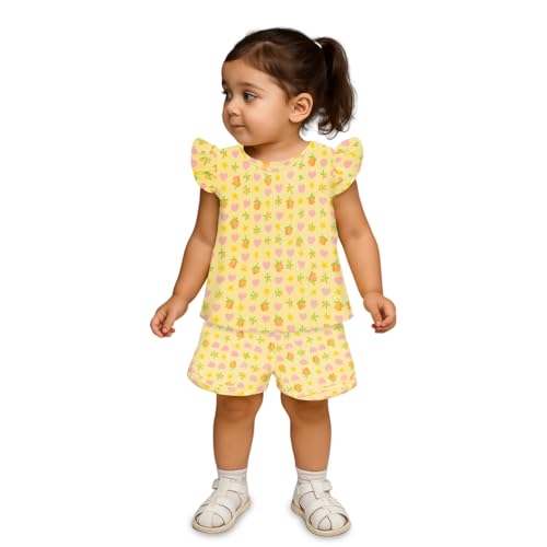 Image of Kidbea Girls' Cotton Dresses | Soft, Breathable Casual & Trendy Outfits for Kids | Sleeveless & Ruffle Sleeve Styles with Multiple Cute Prints