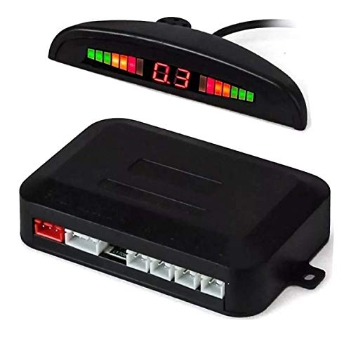 Sensor De Estacionamento para Ré com 4 Sensores e Display de Aviso Sonoro (Preto)