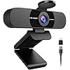 EMEET Cámara web 1080P con micrófono, cámara web C960, 2 micrófonos, FOV de 90°, adaptador USB tipo A y A a C, cámara de computadora Plug & Play para llamadas en línea, Zoom/Equipos/Facetime, soporte