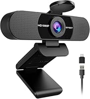 EMEET 1080P Webcam with Microphone, C960 Web Camera, 2 Mics, 90° FOV, USB Type-A & A-to-C Adapter, Plug&Play Computer Camera for Online Calling/Conferencing, Zoom/Teams/Facetime/YouTube, 2025 Version