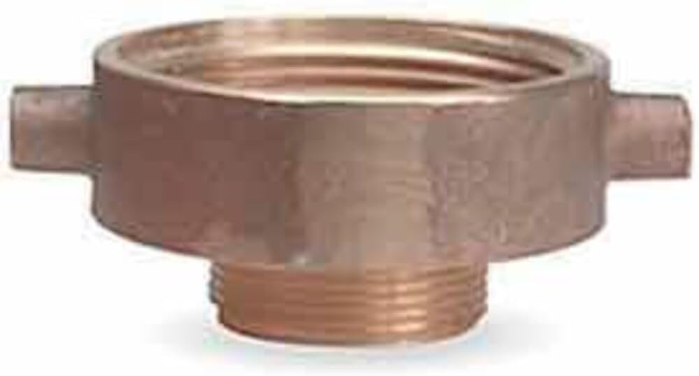 Moon American 369-2521521, Fire Hose Female/Male Reducer Adapter, 2-1/2" FNH X 1-1/2" MNH, Brass
