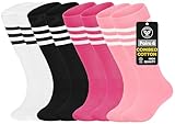 YMYDYFC Toddler Soccer Socks Girls Soccer Sock For Youth Baseball Softball Tee-ball Knee High 1-10T 4 Pack...