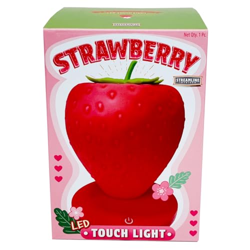 Streamline Imagined Strawberry LED Table Lamp, 3 Brightness Setting with Touch Control
