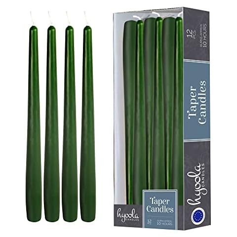 Hyoola Hunter Green Dripless Taper Candles Cover
