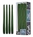 Hyoola 12 Pack Tall Taper Candles - 12 Inch Hunter Green Dripless, Unscented Dinner Candle - Paraffin Wax with Cotton Wicks - 10 Hour Burn Time