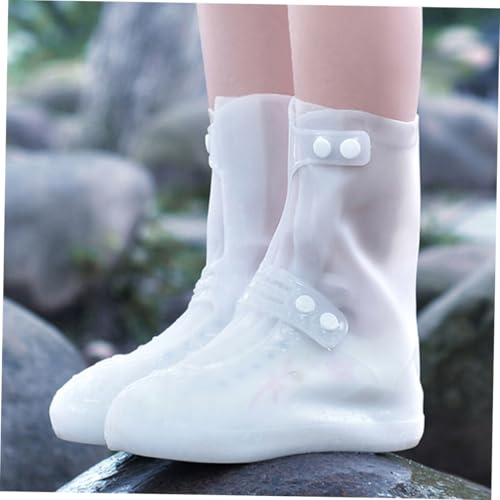 Cubiertas impermeables para calzado de silicona y PVC, 1 par, blancas, para exteriores, talla 3X-Large, marca LIOOBO miniatura 7