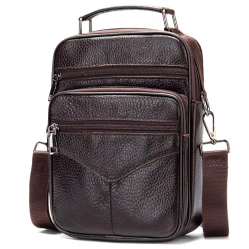 Men Purse Shoulder, Crossbody Bag with Straps, Leather, Messenger Bag, Travel Work Business Bag, for Books, Umbrellas