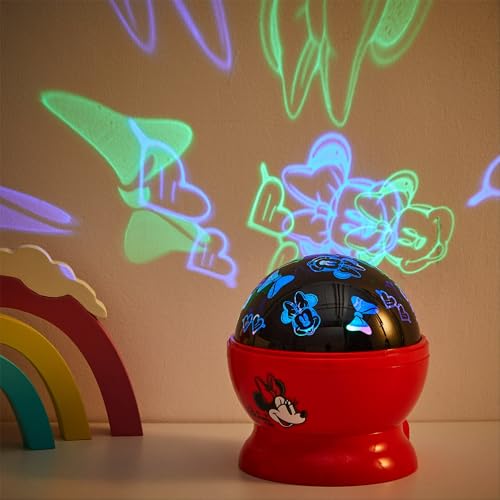Image of Disney Minnie Mouse Rotating LED Projector Lamp & Night Light,Kids Bedroom Lighting, Battery or USB Operated