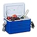 Relaxdays Kühlbox 10 l, Kühlkiste für unterwegs, Tragegurt & Griff, ohne Strom, Isolierbox HBT 22,5 x 37,5 x 23 cm, blau