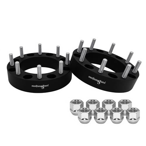YONGSHENGONE 2 8x210 Hubcentric Wheel Spacers - 154.2mm Hub Bore & M14x1.5 Studs - Forged Spacers for 2011-2024 Chevy Silverado 3500 HD & GMC Sierra 3500 HD Dually Front Wheels (Pair of 2)