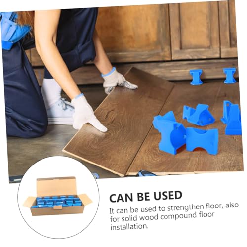 Espaciadores de suelo laminado ABS azul, kit de 20 cuñas creativas para montaje de parquet 4