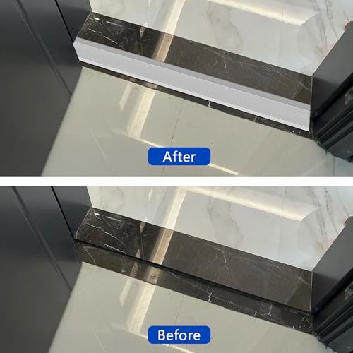 2 Stück Aluminium-Boden-Übergangsstange, Türstange, Metall-Bodenleiste für Türen, Schwellen, Fliesen, Laminat, Planken, Brücke die Höhe zwischen 10–35mm,Silber 0.9mx10cm