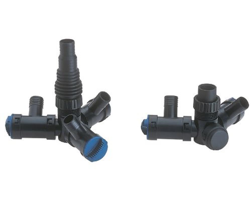 Oase Wasserverteiler Multi WD 1 Zoll, Schwarz, dreifach - mit Zweifachverteilerfunktion, Garten Bewässerung Verteiler
