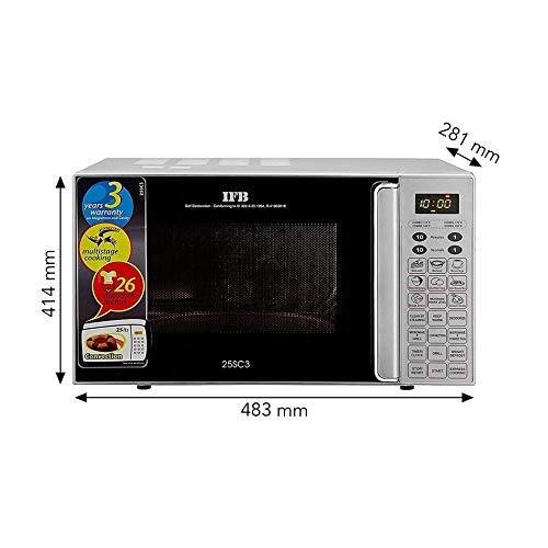 Image of IFB 25 L Convection Microwave Oven (25SC3, Metallic Silver, With Starter Kit)