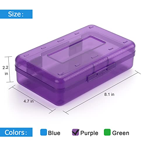 Image of Tamaki 1 Pack Plastic Pencil Box Large Capacity, Purple