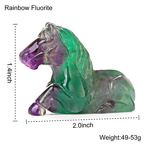Figura de cristal caballo arcoíris para decoración miniatura 5