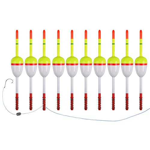 AGOOL Slip Bobbers Wood Fishing Floats and Bobbers Spring Bobbers Stick Slip Bobbers for Crappie Fishing Bobbers for Crappie Panfish Walleyes Trout Bass Fishing 5/10pcs