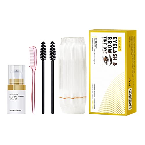 SHEEYOON Crema tinta per sopracciglia, kit professionale di tintura per ciglia per sopracciglia, colore naturale a lunga durata impermeabile (nero)