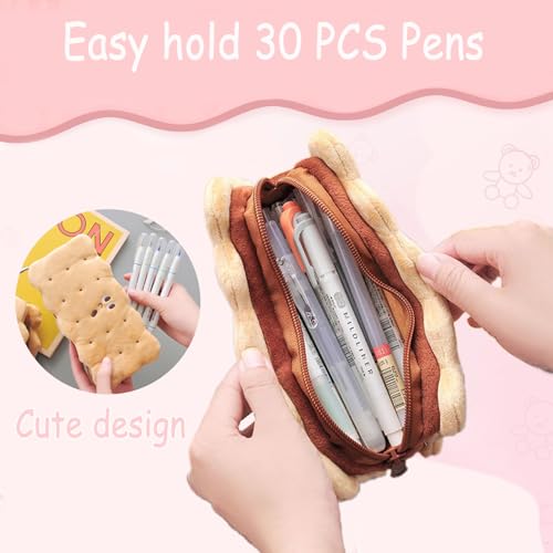 Image of Cute Pencil Case for Kids, Cookies Pencil Bag, Large Capacity Pencil Pouch, Aesthetic Pencil Case Pouch, Preppy Pencil Case for School Students, Stationery Storage Bag