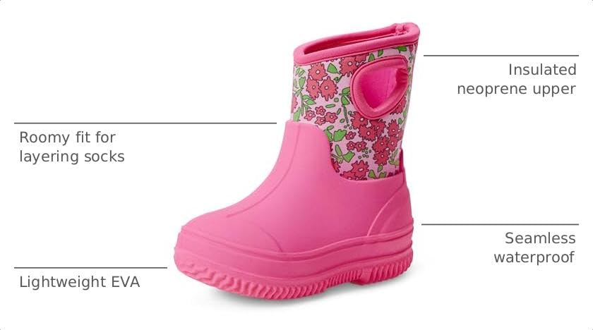 Image of Amazon Essentials Unisex Kids' Insulated Neoprene Rain Boot
