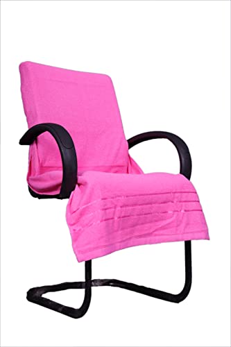 Image of ROMAN HOME 100% Superfine Cotton Solid Large Luxury Office Chair Towel with Tie Knot 450 GSM - (Pack of 1) Original Product AS PER Picture Shown (1, ch Pink)