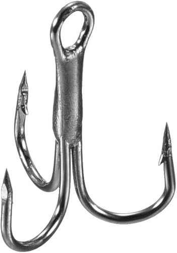 PATIKIL Anzuelos de pescado agudos de acero al carbono, gancho de curva redondo afilado Gancho de púas triple para agua dulce y salada