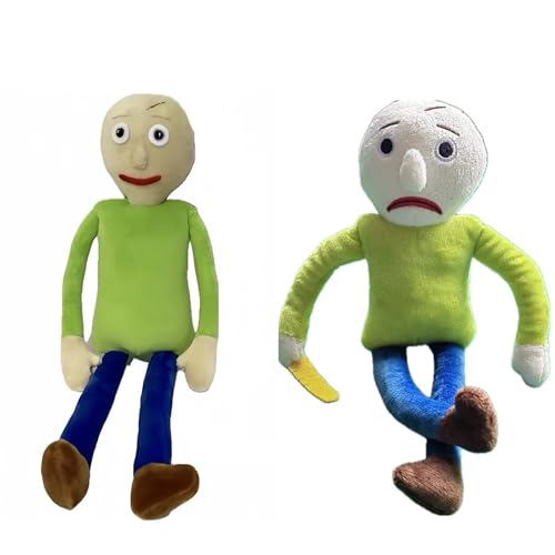 SUJN ART 2PCS Baldi Plush and Angry Baldi Plush,Stuffed Figure Pillow for Horror Game Fans for Room Decor