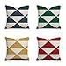 Poszewki na poduszki 55 x 55, 4 sztuki dwustronnych poszewek na poduszki z nadrukiem, miękka bawełniana lniana poszewka na poduszkę, akcesoria domowe, poduszki na sofę, łóżko, kanapę, geometryczny trójkąt D2503
