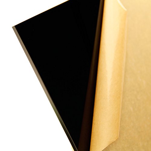 Lámina acrílica CAST negra brillante 24x12 pulg 0.18" esp.
