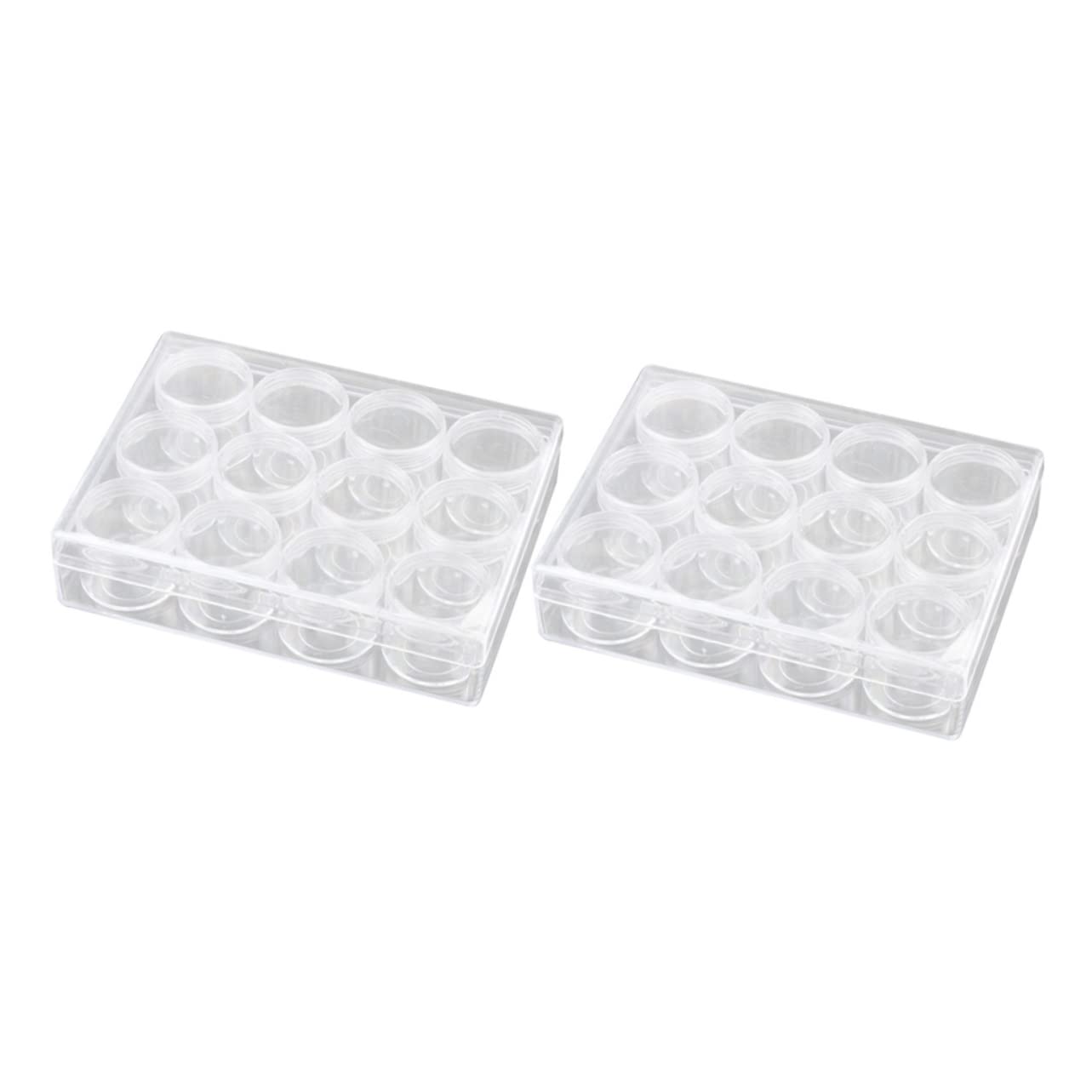 Boîte de rangement pour perles à compartiments étui portable transparent lot de 2