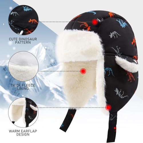 Image of BAVST Winter Trapper Hat for Boys Girls Waterproof Warm Baby Toddler Ushanka Fleece Beanie Hats for 6M-6T