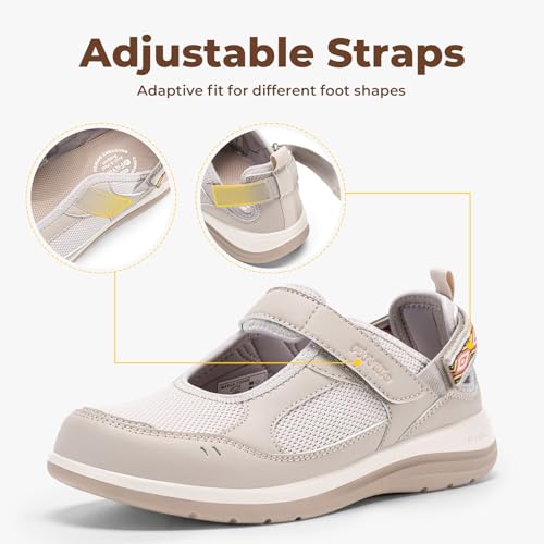 Image of FitVille Diabetic Shoes for Women Extra Wide Diabetic Womens Sandals, Walking Shoes with Adjustable Closures Arch Support, Orthopedic Sandals for Flat Feet Heel Pain Relief,Plantar Fasciitis