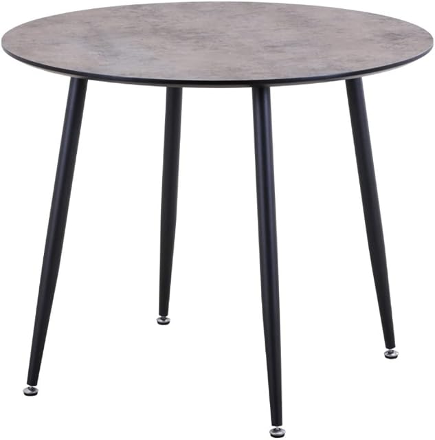 GOLDFAN Round Dining Table 80cm Small Kitchen Table Retro 80cm Dining Room Table with Metal Legs Space Saving,Grey
