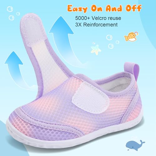 Image of FEETCITY Toddler Water Shoes Boys Girls Swim Shoes Quick Dry Kids Aqua Socks Barefoot for Beach Swimming Pool
