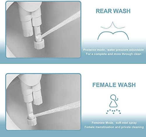 Bidet Attachment for Toilet Left Side,SAMODRA Classic 7.0 Ultra-Slim Bidet with Non-Electric Dual Nozzle,Adjustable Water Pressure,Cold Water,Easy to Install and Use