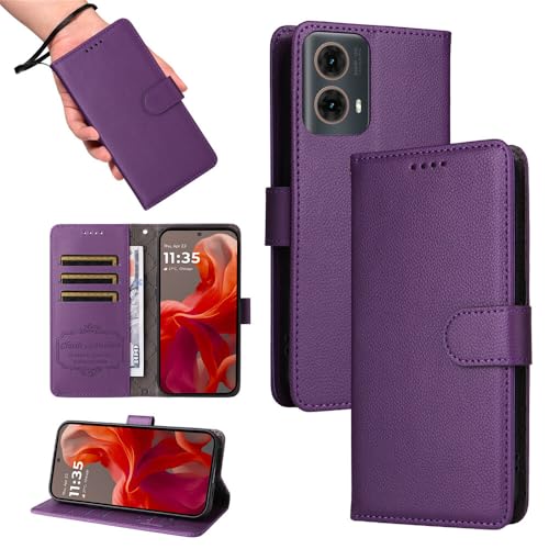 Étui Moto G85 5G avec portefeuille magnétique amovible et fentes
