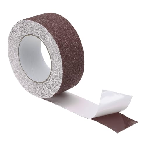 PATIKIL 滑り止めテープ 階段滑り止めテープ 屋外屋内テープ 1個 10m x 5cm ステップ 転倒防止テープ 貼るだけ簡単 安全対策 耐水 安全テープ ブ ラウン