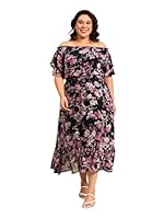 The Pink Moon Women's Plus Size Maxi Dress - (DRS_022_NVYFL_Navy_3XL)