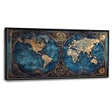 Trulave World Map Framed Wall Art