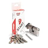 IFAM Cylinder Start STRP3030N, Zylindrisches Sicherheitsschloss, vernickelt, 30x30mm, verbleit, inkl. 5 vernickelten Stahl-Sicherheitsschlüsseln, Euro-Profilzylinder, Innen- und Außentür