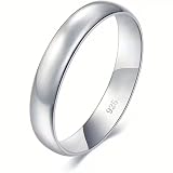 BEL'ARGENT 925 Sterling Silver Band Ring for Women & Men - Plain Dome Wedding Band, High Polish Comfort Fit Stackable Ring, Minimalist Everyday Jewelry Gift (7)