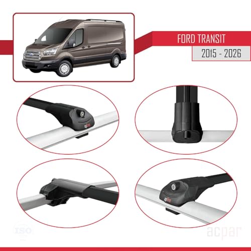 Barres de toit Ford Transit aluminium rigide 3 barres - 4