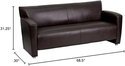 Miniatura 2 de Pemberly Row Sofá de cuero majesty modernocontemporáneo en marrón