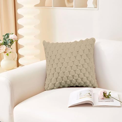 Image of Luxe Home Cushion Cover Super Soft Decorative Cushion Cover for Sofa, Bedroom, Living Room Cushion Cover 16 Inch x 16 Inch Beige-Pack of 1