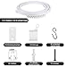 MWDSUP Ceiling Curtain Track, Flexible Bendable Curtain Track 9.8ft White Curved Curtain Track Ceiling Wall Mounted Curtain Slide Track System Set for RV, Bay Window, Room Partition (White, 3m/9.8ft)