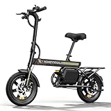 HONEYWHALE B20 Bicicleta Elétrica, 440W-35KM-25KM/H-120KG, Scooter Motor-Adulto-Bike-Autonomia-Velocidade Máxima-Carga-Honey Whale-Fat-Dobravel, 14 Aro, Freios a Disco Dianteiros e Traseiros