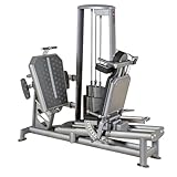 Sport-Thieme Beinpresse OV sitzend | Robustes Ovalprofil für Studio | Einzelstation Metall | Silber Schwarz | Gewichtseinstellung bis 370 kg | 220x150x200 cm | Kunstlederpolster