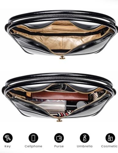 molshine Genuine Leather Crescent Handbag, Hobo Shoulder Bag, Armpit Bag, Party Clutch Purse for Women Lady Model DLK00324