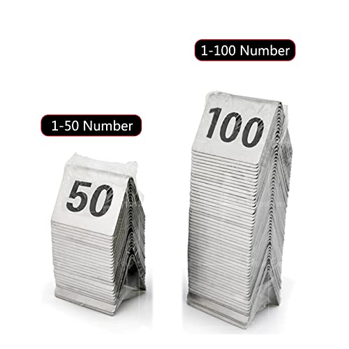 Marque-places et plaques numérotées de style tente de 1 à 50 pour table - 3