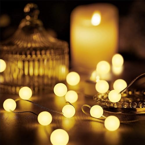 Hiboom 1 Pack Globe Ball String Lights, 10 Ft 30...